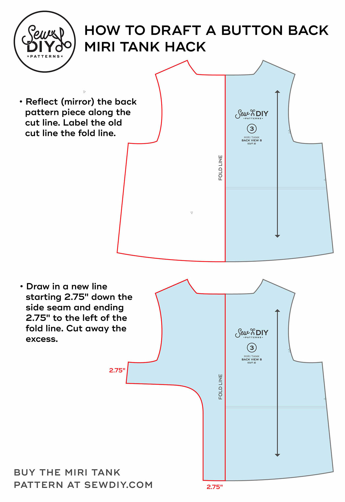 Buttonback Square Neck Miri Tank Top Pattern Hack — Sew DIY